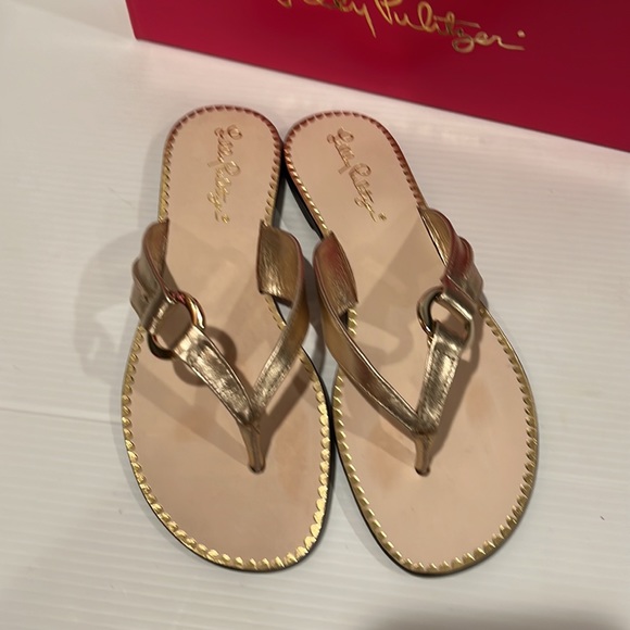 Lilly Pulitzer Gold Metallic Sandals - Size  7M - NWT - Picture 4 of 10